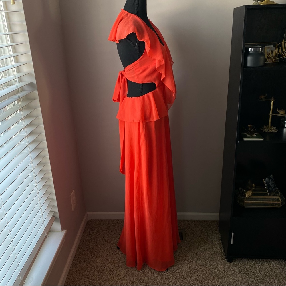 ASOS Orange Ruffle Maxi Dress - Picture 8 of 12